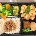 Best **NEW**Three Cup Basil Shrimps Bento 塔香三杯蝦便當 in San Mateo, CA